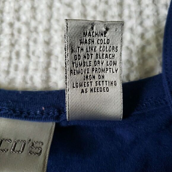 Chicos Cami Tank Blue Lace Trim Adjustable Nylon Stretch Y2k 90s Size 1 US M - Picture 8 of 11